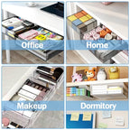 SVNNELP Large Under Desk Table Drawer Storage Organizer A4, Hidden Self-Adhesive Under Desk Pencil Tray Drawer for Office (Clear Black/L) - size: L