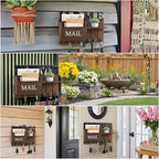 Rustic Wall Key Holder with Shelf & Hooks - Mail Organizer for Entryway | Wooden Key Rack for Keys, Coats, Dog Leash - Brown - color: Brown