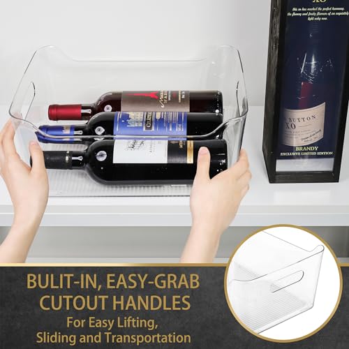 Tiawudi 6 Pack Plastic Storage Bins, Extra Large Pantry Organizer, 13.5" x 10" Clear Storage Containers and Organizer Bins, Multi-Use Bins for Home, Kitchen, Closet and Cabinet