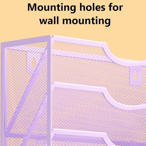 Kuntine.B Wall File Organizer Office Hanging Magazine Holder Wall File Organizer for Office Home (Purple, 5 Tier) - color: Purple, size: 5 Tier & No Hangers