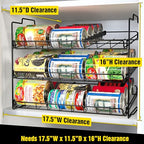 Deco Brothers Stackable Can Rack Organizer for Kitchen and Pantry, 3 Tier, Black - color: Black