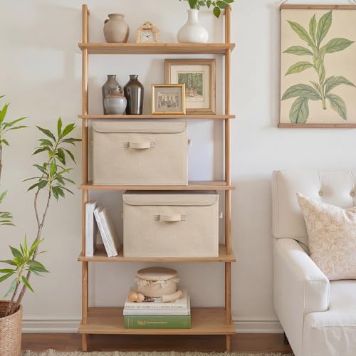 GRANNY SAYS Closet Storage Bins, Decorative Storage Boxes with Lids, Clothes Organizing Bins, Lidded Baskets for Toys, Clothing, Extra Large, Khaki, 2-Pack - color: Khaki, size: Extra Large-2 Pack