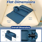 Silicone Couch Cup Holder Tray, 3-Side Sofa Armrest Organizer with Secure Gear-Shaped Locking Holder & Large Tablet Slot, Non-Slip Weighted Armchair Caddy, Couch Accessories (Blue) - color: Blue