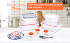 40 Pcs Food Storage Containers with Lids Airtight- Plastic Meal Prep Container for Pantry Kitchen Organization, Microwave, Dishwasher, Freezer Safe -100% Leak Proof (20 Stackable Boxes-20 Lids) - color: 40Pcs