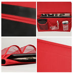 Surblue Bedside Caddy 4 Pockets Bedside Storage Organizer for TV Remote Control Phone Glasses Magazine (Red) - color: Red