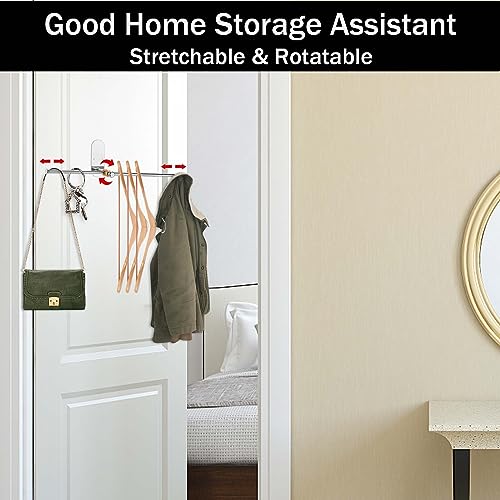 Stainless Steel Clothes Hanger Storage, Space Saving Clothes Hanger Storage Organizer, Wall Mount Clothes Rack Organizer, Adhesive or Drilling Installation - color: Silver, size: Silver B