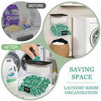 2 in 1 Dryer Sheet Holder & Laundry Pods Container, Laundry Detergent Organizer Container with Lid, Acrylic Laundry Room Organization Storage Containers with Labels, Dishwasher Pod Holder - color: Black - New 2