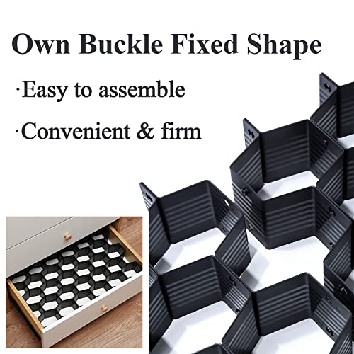 Drawer Splitter 16-piece Set Adjustable Honeycomb Organizer Tie Sock Organizer Underwear Panties Cosmetic Sorter (Grey) - color: Grey-2PCS