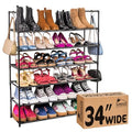Sundaze Shoe Rack - 6 Tier Shoe Rack for Front Door Entrance, Sturdy Tall Shoe Organizer for Closet, Bedroom, Entryway, Garage, Non Woven Fabric Shelf, Black, Holds Up to 30 Pairs - size: 6 Tier (34.3" W)