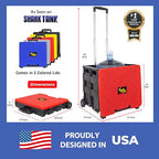 dbest products Quik Cart Collapsible Rolling Crate on Wheels for Teachers Tote Basket 80 lbs Capacity, Made from Heavy Duty Plastic and used as a Seat, Standard, Red - color: Red, style: Standard