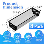 Simple Trending Silverware Drawer Organizer, 8 Pack Utensil Organizer for Kitchen Drawers, Metal Storage for Spoons Forks Knives (12.2 * 3.2 * 2.1 Inches, Black)