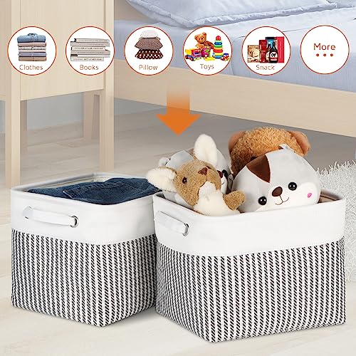 Kntiwiwo Foldable Storage Bin Collapsible Fabric Storage Basket Cube with Durable Handles Closet Organizer Bins for Organizing Shelves Drawers, Set of 3, 12" x 10" x 9.5", Houndstooth - color: Houndstooth, size: 12" x 10" x 9.5"