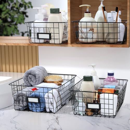 6 Pack Wire Baskets for Pantry Organization and Storage, Kitchen Organizer, 2 XXLarge & 2 XLarge & 2 Large - size: Large-6 Pack