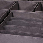 DIOMMELL 4 Pack Foldable Cloth Storage Box Closet Dresser Drawer Organizer Fabric Baskets Bins Containers Divider for Clothes Underwear Bras Socks Lingerie Clothing, Dark Grey 22-0000 - color: Dark Grey