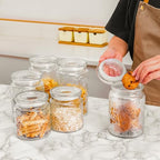 Adodeen 24oz Wide Mouth Mason Jars, 3-Pack Glass Jars With Lids, Pickle Canning Jars For Candy, Sugar, Coffee, Tea, Spice, Cookie, Dishwasher Safe - color: Glass Lid-Sunflower/Bigonia/window(24oz)
