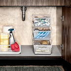 madesmart 2 Tier Organizer, Under Cabinet Storage with Pull Out Sliding Drawers, for Cleaning Supplies, Pantry, Undersink, Sponges, Bottles & Bath, Pull Out Baskets, Frost 2 PACK - color: Frost