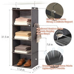 Hanging Closet Organizer 4 Shelf - Hanging Cube Organizer with Pockets, Sweater Shoe Storage, Max Storage for RV Closet, Grey (2)