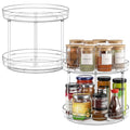 Optish 2 Tier Lazy Susan Organizer, 9.5" Rotating Spice Rack Turntable Organizer for Cabinet, Pantry, Countertop, Bathroom, Kitchen, Vanity, Medicine Cabinet Organization