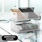 Simple Houseware 2 Tier Bathroom Organizer Tray Pull-Out Sliding Drawer/Under-Sink Storage, Clear - color: Clear