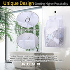 Hanging Collapsible Breathable Mesh Laundry Hamper, White, 24 x 14.2 x 7.5 in - color: White