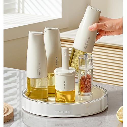 Anyoifax 360 Rotating Makeup Organizer Perfume Tray Skincare Holder Spinning Cosmetic Storage Bathroom Countertop Organizer Lazy Susan Turntable for Dresser, Vanity, Kitchen, Small White - color: White, size: 9"