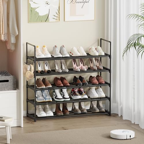 Shoe Rack - 5-Tier Shoe Organizer, Sturdy Shoe Storage Shelf, Perfect for Front Door Entrance, Closet & Entryway, Easy to Assemble, DIY Layering Options (L - 5 Tier) - size: 5 Tiers