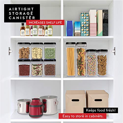 DWËLLZA KITCHEN Pasta Storage Containers for Pantry Airtight - 2 Pc Spaghetti Container Storage - Ideal for Spaghetti & Noodles, Kitchen Pantry Organization and Storage - Keeps Food Fresh & Dry - color: 04 - 1.8 Liters (Set of 2)