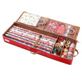 Sattiyrch Gift Wrapping Paper Storage containers,600D Oxford Fabric Christmas Ribbon Gift Bag Bows Storage Box,Holds up to 20 Rolls,42"W x 14"D x 5.5"H (Red) - color: Red