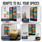 Essex Wares - 20 Pocket File Pocket Chart, Black, 28" Wide x 46" Tall - Versatile Wall Hanging File Folder Organizer for Classroom, Office, Home, and More - Wall Folder Organizer - 20 Pockets - size: 20 Pocket