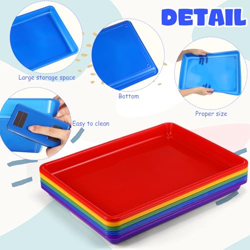 Hoteam 10 Pcs Flat Storage Organizer Tray Bin Paper Tray for Classroom Plastic Stackable File Organizer for School Office Teacher Book Organization(Multicolor,16.14 x 11.81 x 1.38 Inch) - color: Multicolor, size: 16.14 x 11.81 x 1.38 Inch