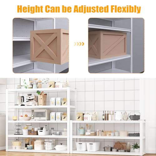 Himimi Garage Shelving 3500 LBS Garage Shelves Heavy Duty 72" H Standing Shelf Units, 5-Tier Adjustable Metal Shelving for Industrial Basement Warehouse, 48" W x 24" D x 72" H, White - color: White, size: 72"H x48"W x24"D