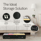 Reli. 90L Under Bed Storage Containers (4 Pack) | Closet Organizer with Clear Window | Underbed Storage Bins for Towels, Sweaters, Linens | Large Organizer for Closet (Black)