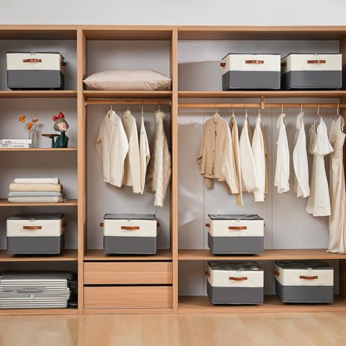INSTY 2 Pack Shoe Organizer for Closet,Shoe Storage Organizer with Wheels, Fits up to 32 Pairs,Adjustable Dividers,Fabric Shoe Storage Bins with Clear Cover,Beige and Grey - color: Beige and Grey with wheels
