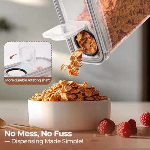 ComSaf 6.7Qt Cereal Storage Container Set of 2 - Ideal for Home Cooks Storing Cereal and Organized Families Organizing Bulk Food，Large Cereal Dispenser Keeps Pantry and Kitchen Countertop Neat - size: 6.7Qt-Rectangle