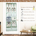 18 Pockets Over the Door Organizer with 4 Kind Pockets,Behind Door Shoes Rack,Back of Closet Storage Organization for Socks,Hat,Underwear,Luggage Packing,Hanging Holder Shelf in Home Dorm,Travel,Green - style: Large-Green: Pack of 1