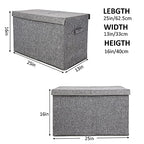 popoly 2 Pack Large Toy Box Chest with Lid, Collapsible Sturdy Toy Storage Organizer Boxes Bins Baskets for Kids, Boys, Girls, Nursery, Playroom, 25"x13" x16" (Linen Gray) - color: 2Pack Large Grey