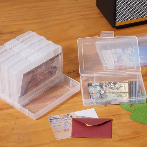 novelinks Transparent 4" x 6" Photo Storage Boxes, 6 Inner Photo Organizer Cases with Tray, Picture Storage Containers for 4x6 Prints, Craft & Memory Card Sorting Box (Clear 1Pack) - color: Clear