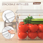 theaoo Clear Storage Bins with Lids Stackable - Large Plastic Containers for Pantry Organization and Storage - Perfect for kitchen,Fridge,Laundry Room,Bathroom,Garage,Closet,Cabinet Organizer - 8 Pack - size: Large (Pack of 8)