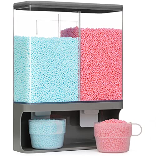 Conworld Laundry Detergent Dispenser, Wall-Mounted Scent Booster Beads Dispenser for Laundry Room Organization and Storage, Rice Dispenser, Suitable for Laundry Beads, Grey - color: E-Grey