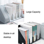 Lemical Magazine Holder 4 Vertical Compartments Collapsible Magazine File Holder Space Saving Rack Home Kitchen Desk Organizer No Need Assemble Gray - color: light gray - 4 parts