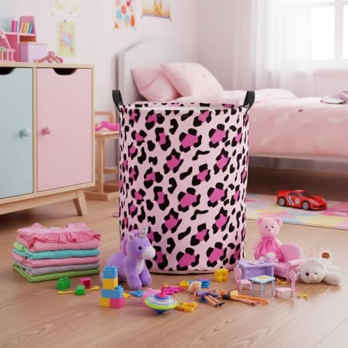 Baby Laundry Basket Baby Nursery Hamper Kids Laundry Basket Toy Storage Bin for Boys Room Decor Gift Baskets for Bedroom Bathroom(Leopard) - color: Leopard