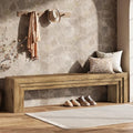 Tribesigns 71" Extra Long Entryway Bench, Modern Farmhouse Shoe Bench Wooden Indoor Seating with Layered Design for Hallway, End of Bed, Living Room, Sofa Back, Dining Room, Brown - color: Brown