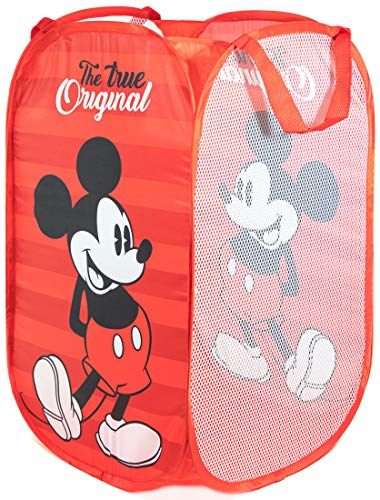 Jay Franco Disney Mickey Mouse Pop Up Hamper - Mesh Laundry Basket/Bag with Durable Handles (Official Disney Product) - color: Mickey Mouse - Red