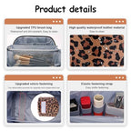 BOYATU Travel Makeup Bag for Women: 3-in-1 Modular Leopard Print Cosmetic Bag Set for 3-15 Day Trips - Waterproof Vegan Leather Toiletry Bag - Perfect for Party/Festival/Night Out - Gift Box - Brown - color: 01-Brown