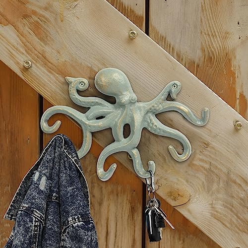 Key Holder for Wall, Iron Coat Hooks Wall Mounted Towel Hooks for Bathrooms, 2Pcs Heavy Duty Decorative Hooks - Gold Green - color: Gold-Green 2pack