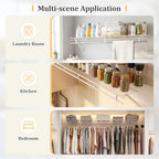 Giantex Closet Shelf with Hanging Rod, 6 ft Wall Mounted Wire Shelving Kit with Storage Shelf & Clothes Rod, Ventilated Metal Wall Shelf Organizer for Laundry Room, Closet, Bedroom, White - size: 6 ft