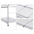 FlagShip 2 Tier Under Sink Organizers and Storage Rack Expandable Cabinet Shelf for Kitchen Bathroom Silver (17-25 inches)