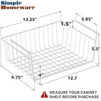 Simple Houseware 6PK Under Shelf Basket, White - size: 6 Pack
