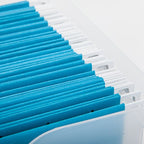 IRIS USA Medium Portable Desktop File Box with Open Lid, 6 Pack, Side Handles, Hanging File Folders, Tabs & Inserts, Letter Size, Magazines, Newspapers, Mail, Books, Notebooks, Clear - style: Clear M - 6 Pack