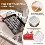 2 in 1 Pot Lid Holder & Spoon Rest for Kitchen Counter, Plastic Utensil Rest with Stainless Steel Pan Lid Holder Organizer While Cooking, Countertop Space Saving Pot Cover Rack | Easy to Clean - color: Gray- 1 Pack